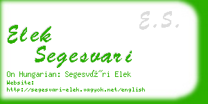 elek segesvari business card